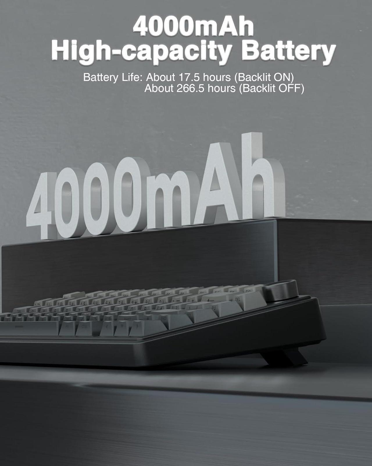 Alt view image 7 of 7 - AULA F75 Pro Wireless Mechanical Keyboard,75% Gasket Hot Swappable Custom Keyboard,RGB Backlit,Pre-lubed Reaper Switches,Side Printed PBT Keycaps,2.4GHz/USB-C/BT5.0 Mechanical Gaming Keyboard