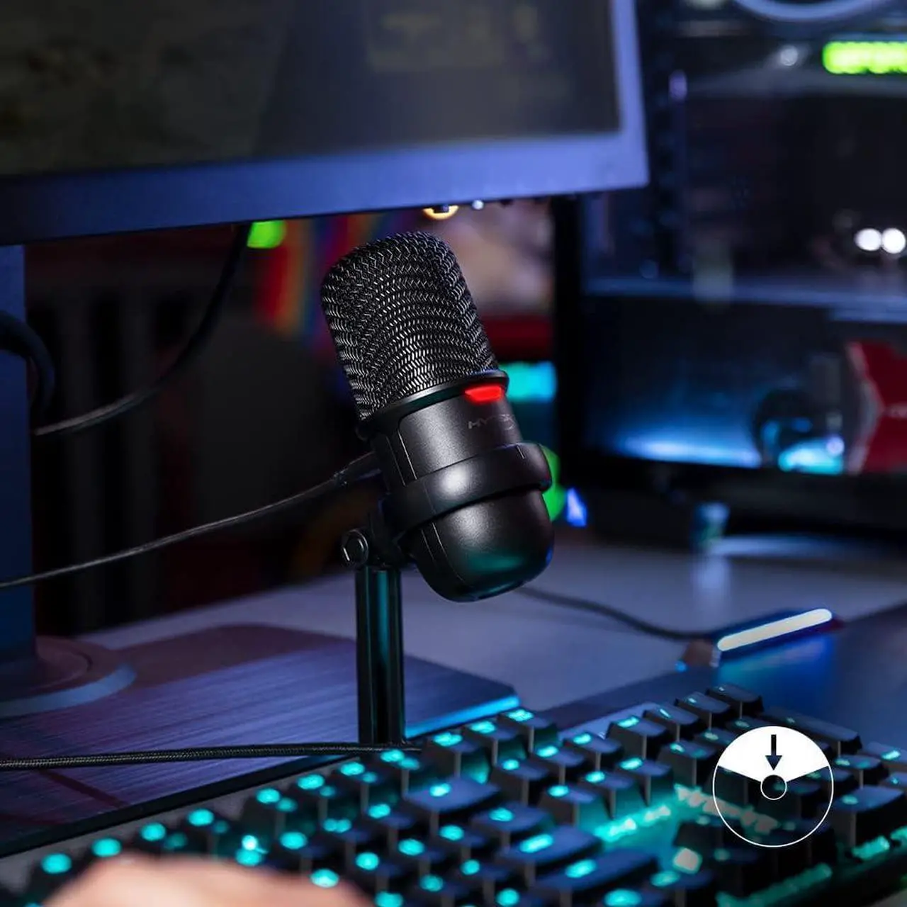 Alt view image 5 of 7 - HyperX SoloCast  USB Condenser Gaming Microphone, for PC, PS4, PS5 and Mac, Tap-to-Mute Sensor, Cardioid Polar Pattern, great for Streaming, Podcasts, Twitch, YouTube, Discord,Black