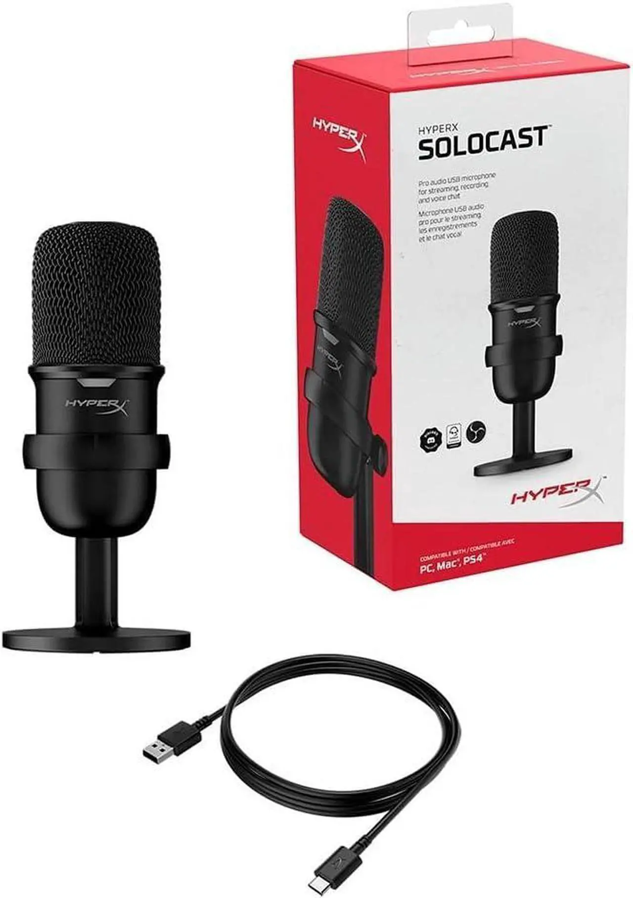 Alt view image 7 of 7 - HyperX SoloCast  USB Condenser Gaming Microphone, for PC, PS4, PS5 and Mac, Tap-to-Mute Sensor, Cardioid Polar Pattern, great for Streaming, Podcasts, Twitch, YouTube, Discord,Black