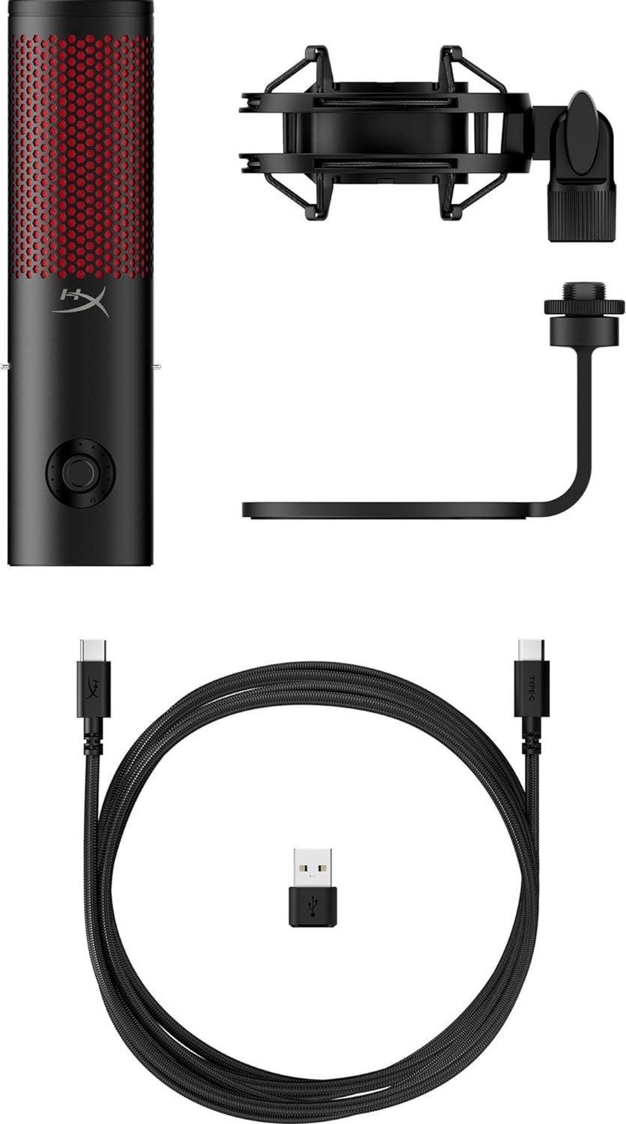 Alt view image 4 of 7 - HyperX QuadCast 2  USB Microphone for Gaming, Streaming and Podcasting, with On-Board Controls, LED Lighting, Removable Shock Mount, PC, Mac, PS5, PS4, USB-C - Black