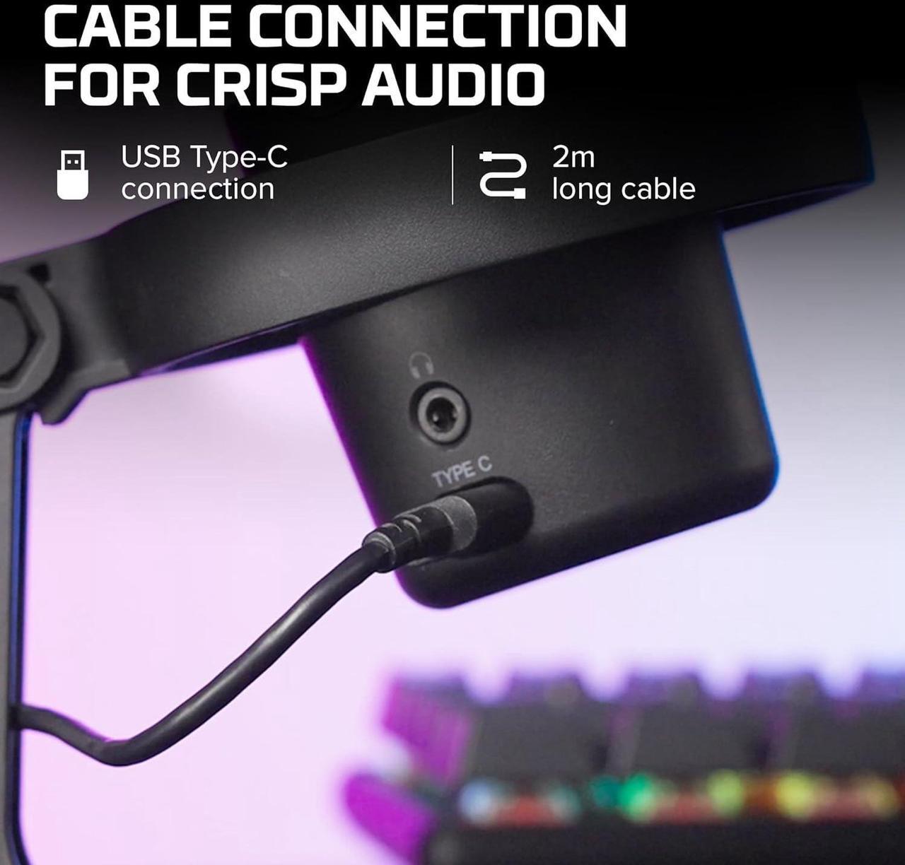 Alt view image 2 of 7 - HyperX DuoCast  RGB USB Condenser Microphone for PC, PS5, PS4, Mac, Low-profile Shock Mount, Cardioid, Omnidirectional, Pop Filter, Gain Control, Gaming, Streaming, Podcasts, Twitch, YouTube, Discord