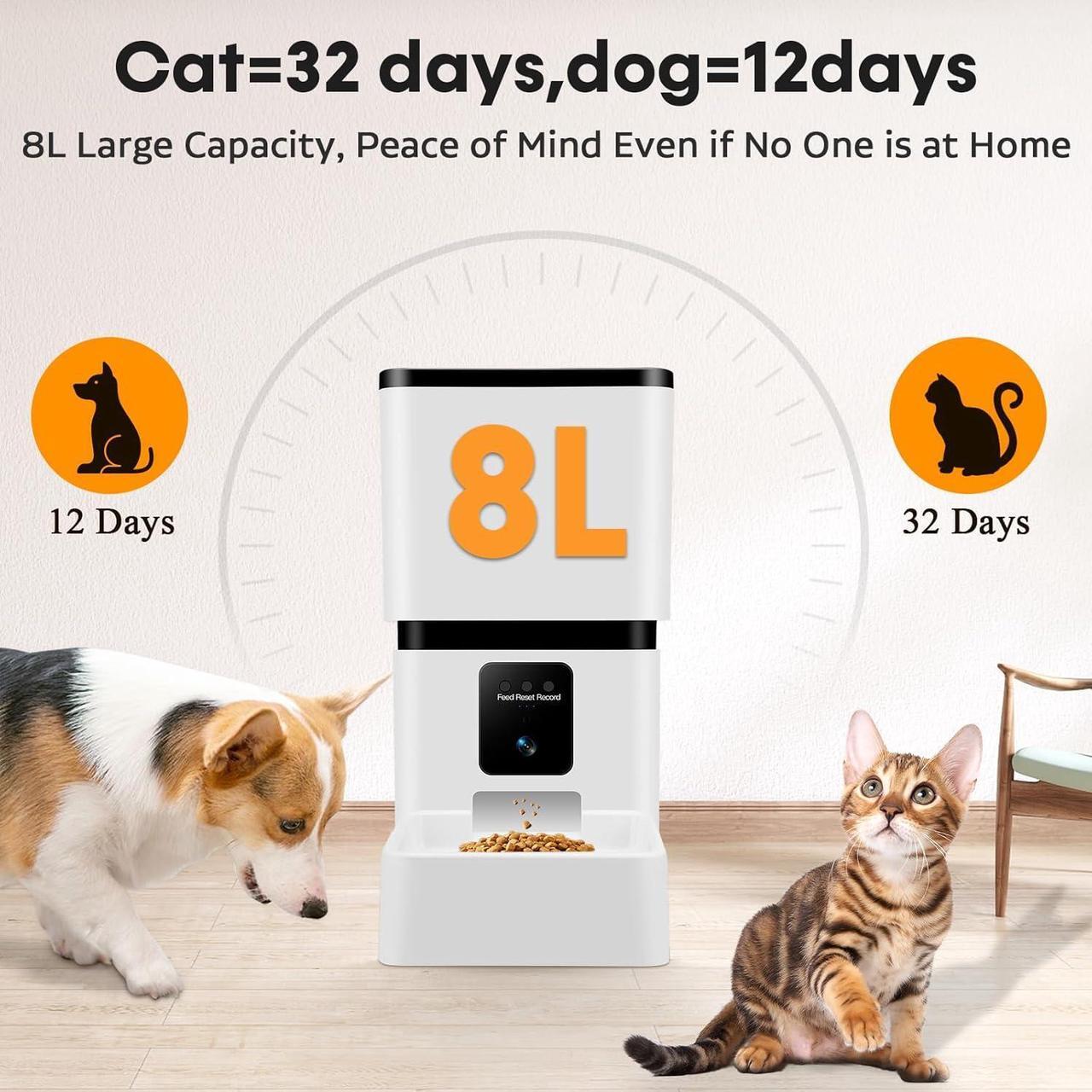 Alt view image 2 of 7 - Automatic Dog Feeder with Camera WiFi: 33 Cups 5G App Control Easy Setup Cat Food Dispenser - HD 1080P Video Recording Timed Pet Feeder for Cat Dog Small-Pet