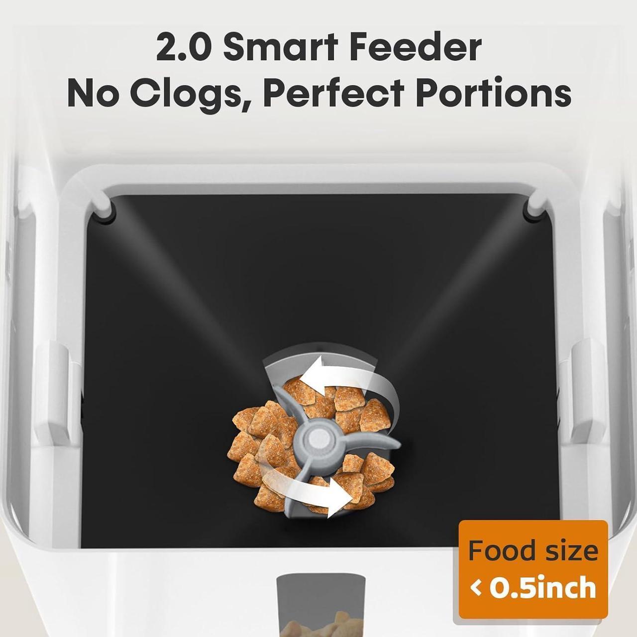 Alt view image 6 of 7 - Automatic Dog Feeder with Camera WiFi: 33 Cups 5G App Control Easy Setup Cat Food Dispenser - HD 1080P Video Recording Timed Pet Feeder for Cat Dog Small-Pet