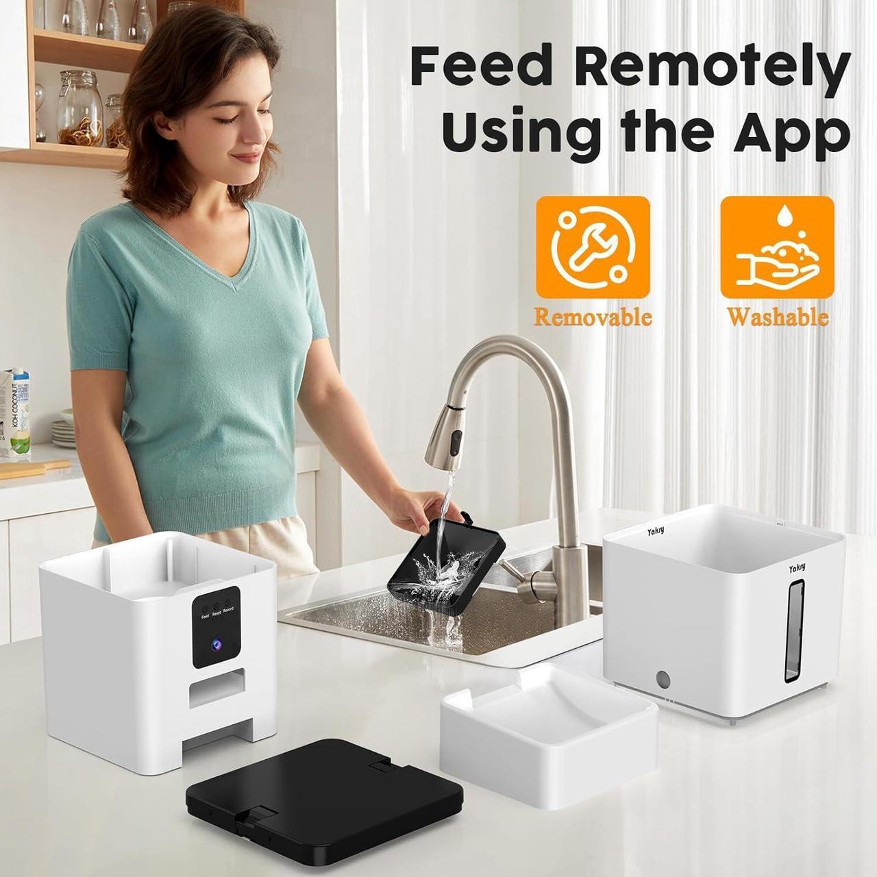 Alt view image 7 of 7 - Automatic Dog Feeder with Camera WiFi: 33 Cups 5G App Control Easy Setup Cat Food Dispenser - HD 1080P Video Recording Timed Pet Feeder for Cat Dog Small-Pet