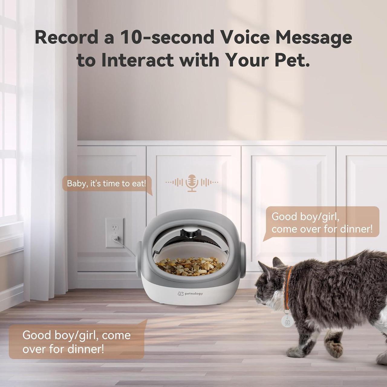 Alt view image 4 of 7 - Automatic Cat Feeder,  Cat Food Dispenser with Collar Sensor, Timed Auto Pet Feeder for Multi-Cat Households, 4 Feeding Modes, Suitable for Both Wet and Dry Food Gray
