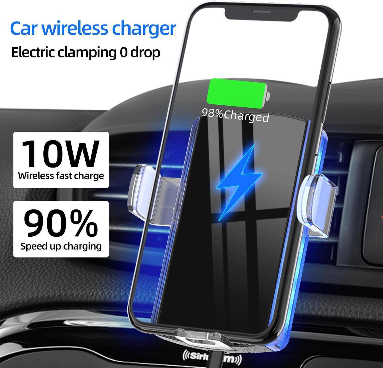 crystal appearance car wireless charger phone holder 10w fast charger for cell phone