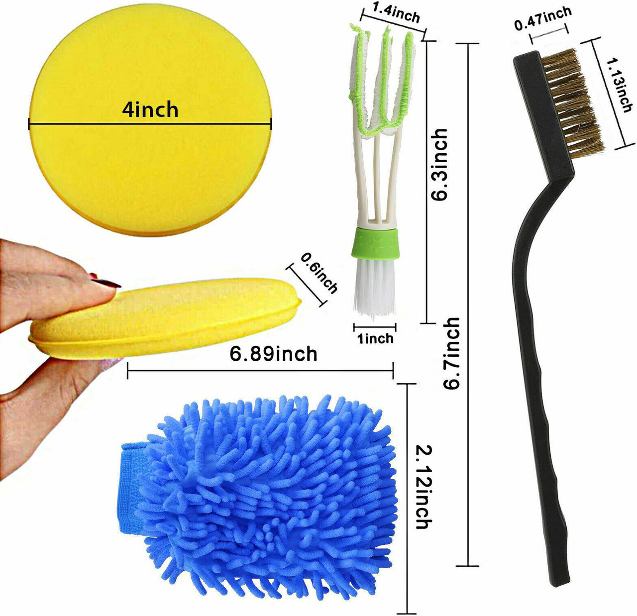3pcs Car Detailing Brush Wash Auto Detailing Cleaning Kit Engine Wheel