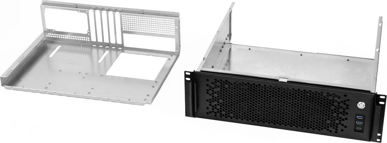 Alt view image 4 of 6 - Sliger CX3172a | 3U 17" Deep Rackmount Chassis w/ Short Tray  | High Wattage ATX PSU | ATX Motherboard | 2 SSD Mounts | 5x PCIe Slots| Gaming PC | Made In USA