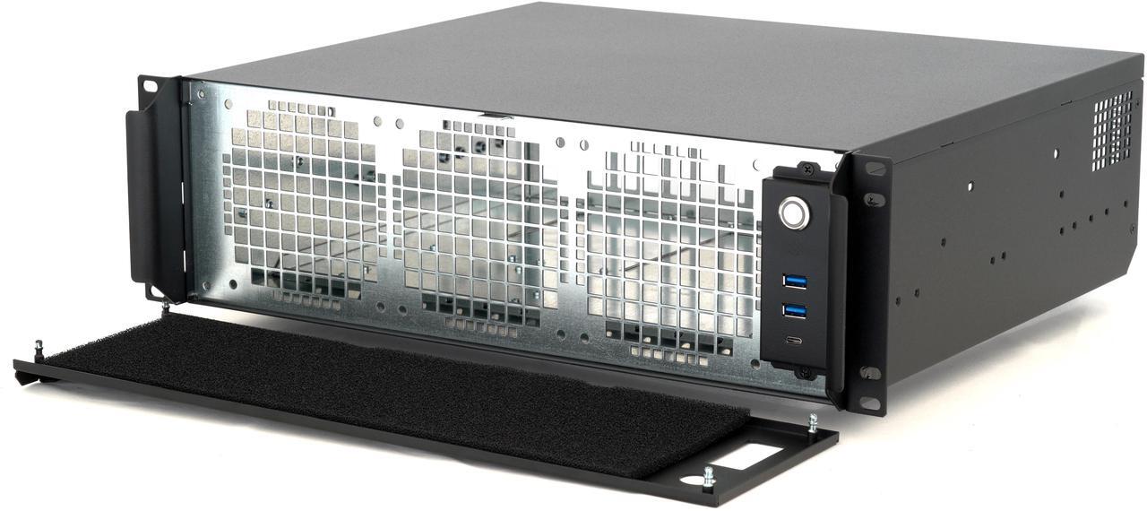Alt view image 2 of 7 - Sliger CX3150a | 3U 15" Depth Rackmount Case | ATX Motherboard | 8x PCIe Slot Cutouts | SFX PSU | 3x Fan Mounts | 1x USB C & 2x USB A | Made in USA