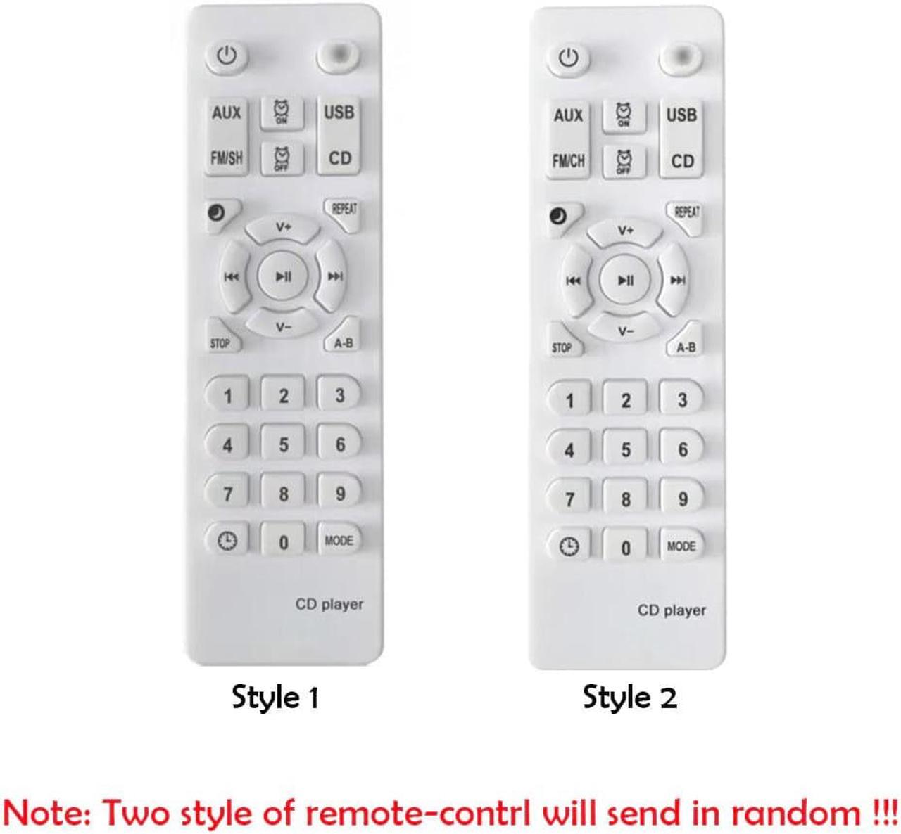 Alt view image 6 of 6 - Portable CD Player Bluetooth Speaker Stereo CD Players LED Screen Wall Mountable CD Music Player with IR Remote Control FM Radio(EU Plug)