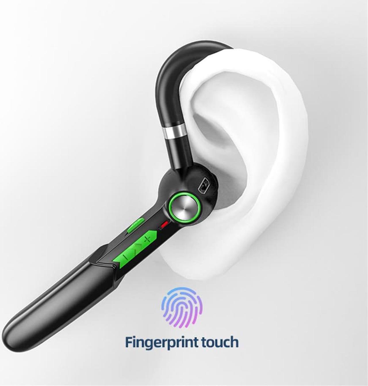 Main image of Fingerprint Touch 5.0 Bluetooth Headset Handsfree HIFI Wireless Earphones Waterproof Earpiece With Mic 110mAh Lithium Battery(Blue)