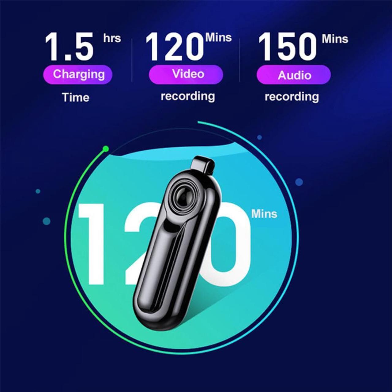 Alt view image 2 of 6 - HD1080P Mini Camera Wearable Necklace Pendant Compact Body Camcorder Portable Sport DV DVR Audio Video Recorder Surveillance Cam(32G) Color: Black.