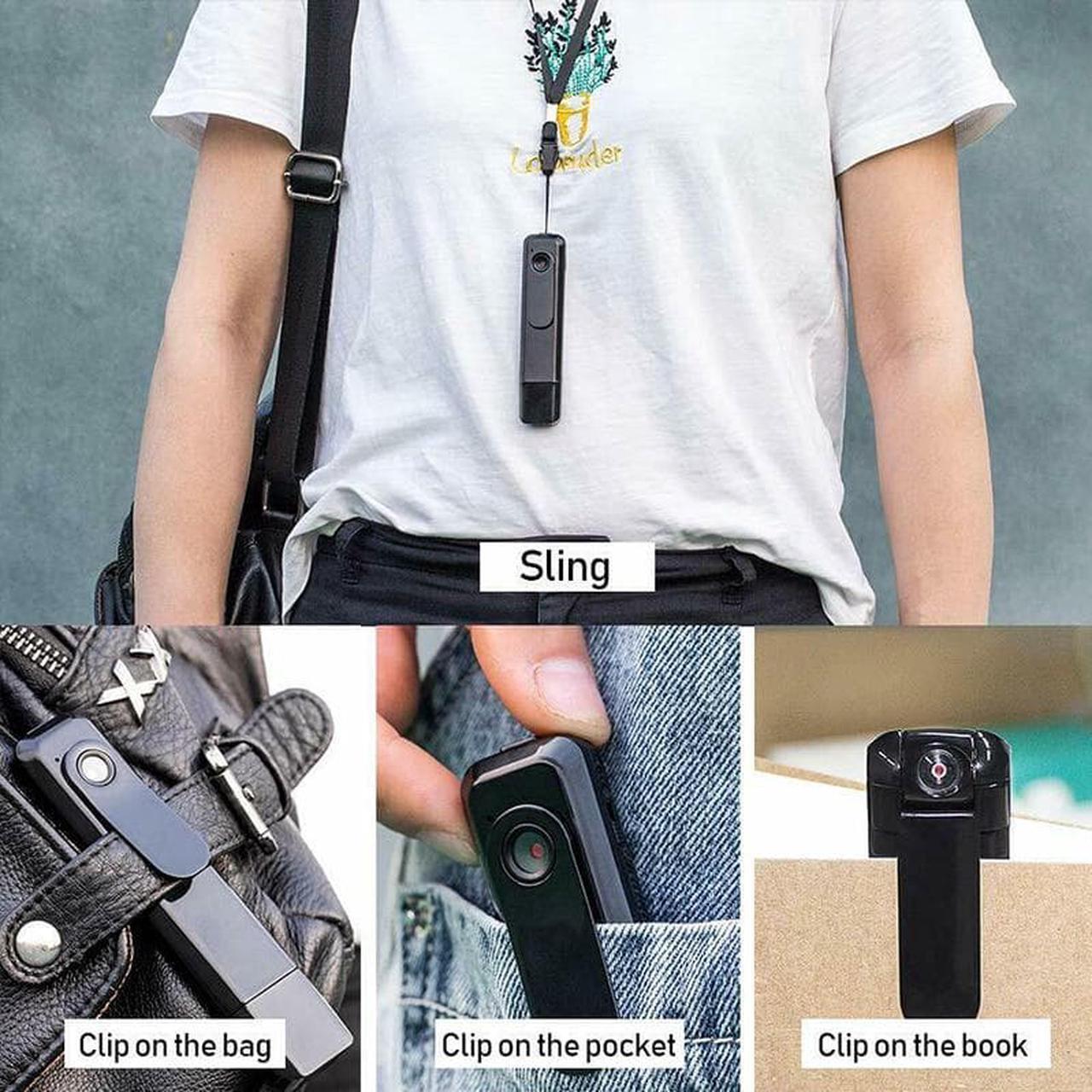 Alt view image 4 of 6 - Portable Micro Cam Body Video Audio Recorder USB Voice Recording Pen 1080P back clip Video Audio Recorder One Key Fast Record(Only Camera)(Black)