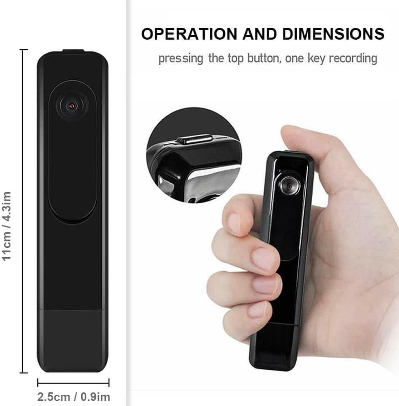 Alt view image 6 of 6 - Portable Micro Cam Body Video Audio Recorder USB Voice Recording Pen 1080P back clip Video Audio Recorder One Key Fast Record(Only Camera)(Black)
