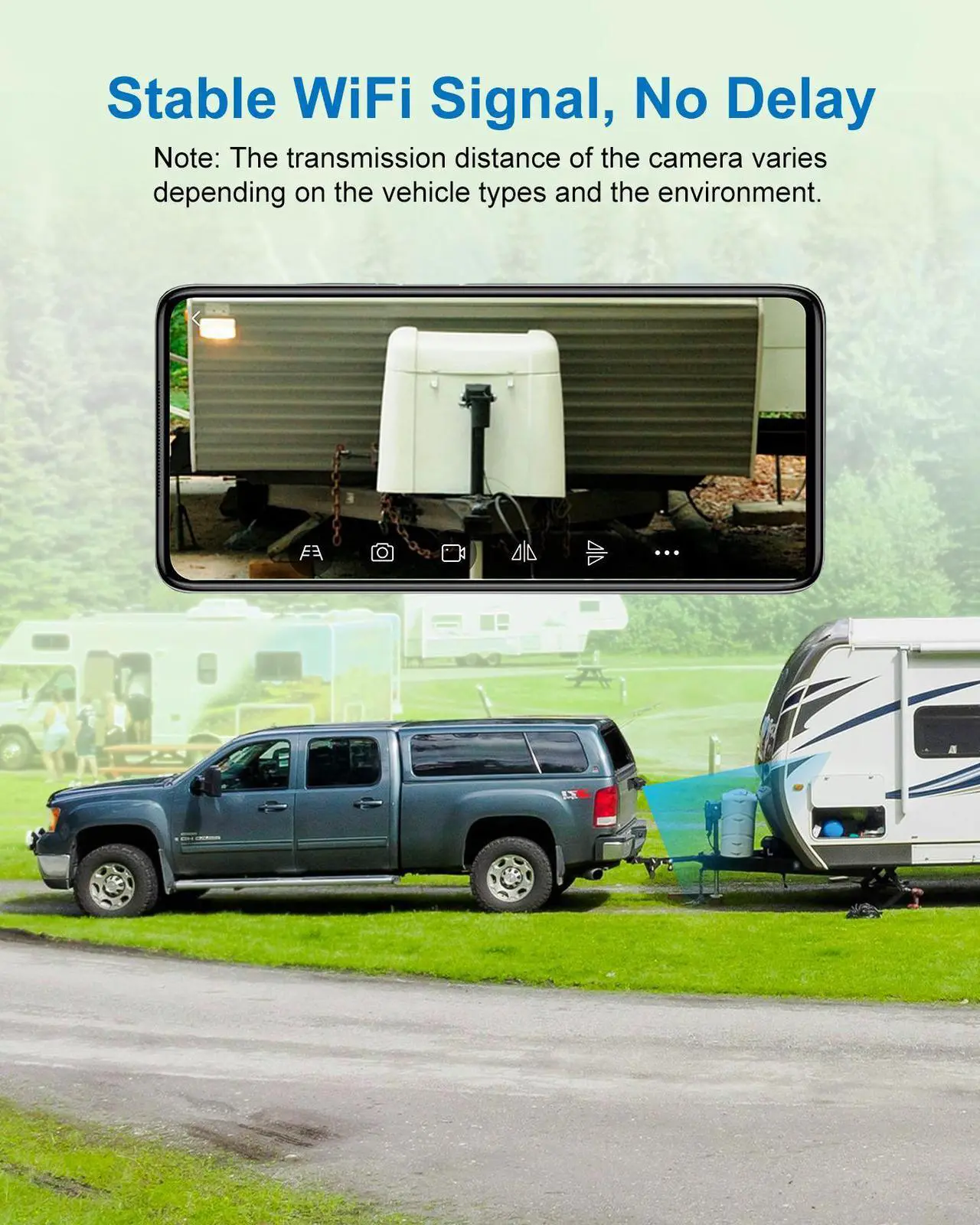 Alt view image 3 of 7 - INSEETECH 1080P Magnetic Wireless Backup Camera, 90 Days Standby Rechargeable Battery, Waterproof Rear/Front View Camera for Hitching Boat Trailer Horse Pickup RV Car for iPhone iPad Android