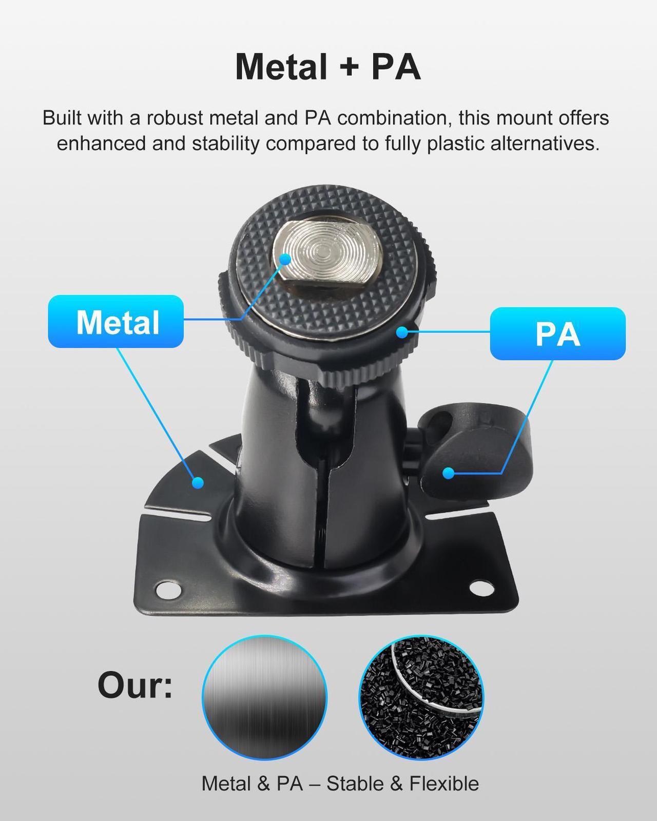 Alt view image 7 of 7 - INSEETECH Fan-Shaped Mount for Backup Camera Monitor System - Universal Reverse View Bracket for Car RV Truck Van Display, Metal Construction, Double-Sided Tape, No Drill Easy Install