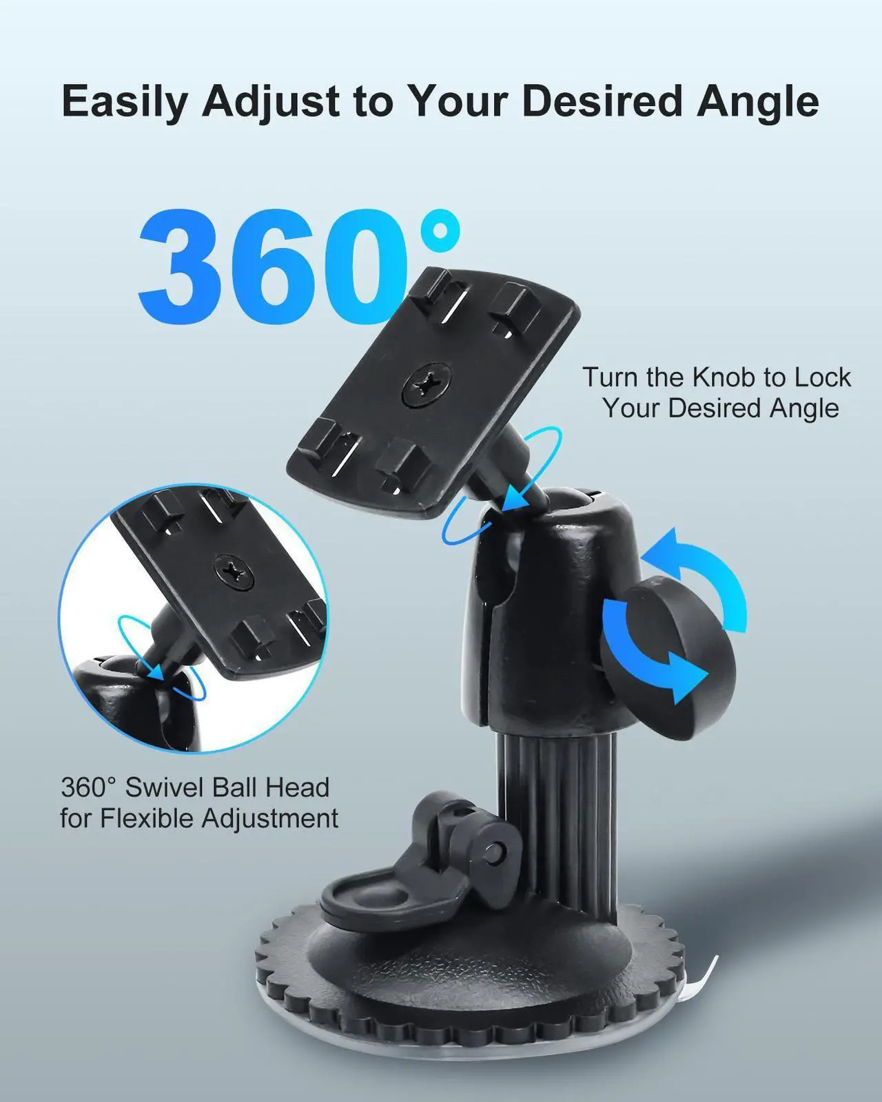 Alt view image 3 of 7 - INSEETECH Windshield Suction Cup Mount, Compatible with 7/ 9/10.26" CarPlay Screens, GPS, Backup Camera Monitors, and Portable Displays, Easy to Install, Metal-Made, Strong Load-Bearing