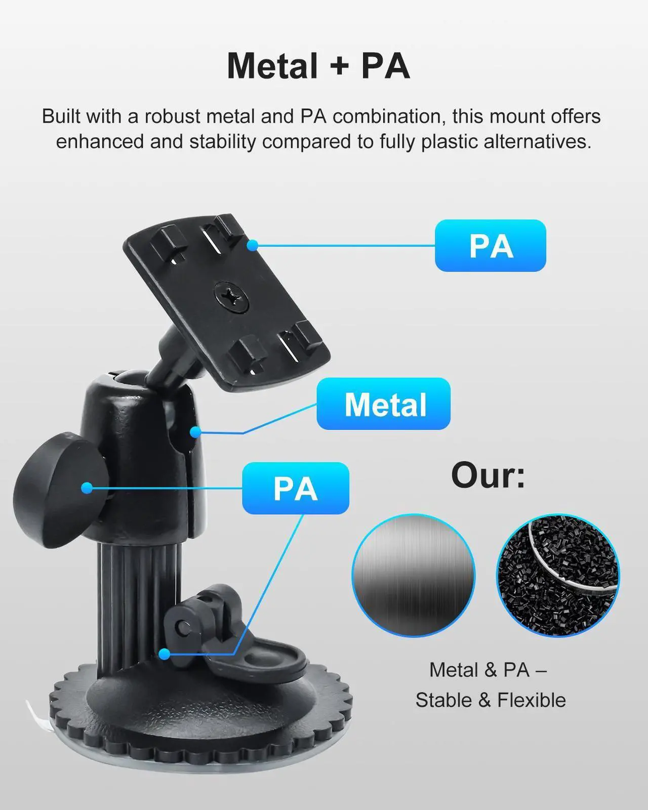 Alt view image 7 of 7 - INSEETECH Windshield Suction Cup Mount, Compatible with 7/ 9/10.26" CarPlay Screens, GPS, Backup Camera Monitors, and Portable Displays, Easy to Install, Metal-Made, Strong Load-Bearing