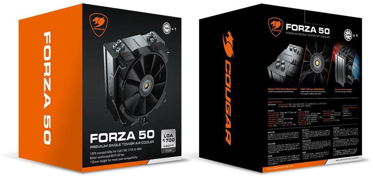 Alt view image 6 of 11 - COUGAR FORZA 50 120mm HDB Hydro Dynamic Bearing Premium Single Tower Air Cooler
