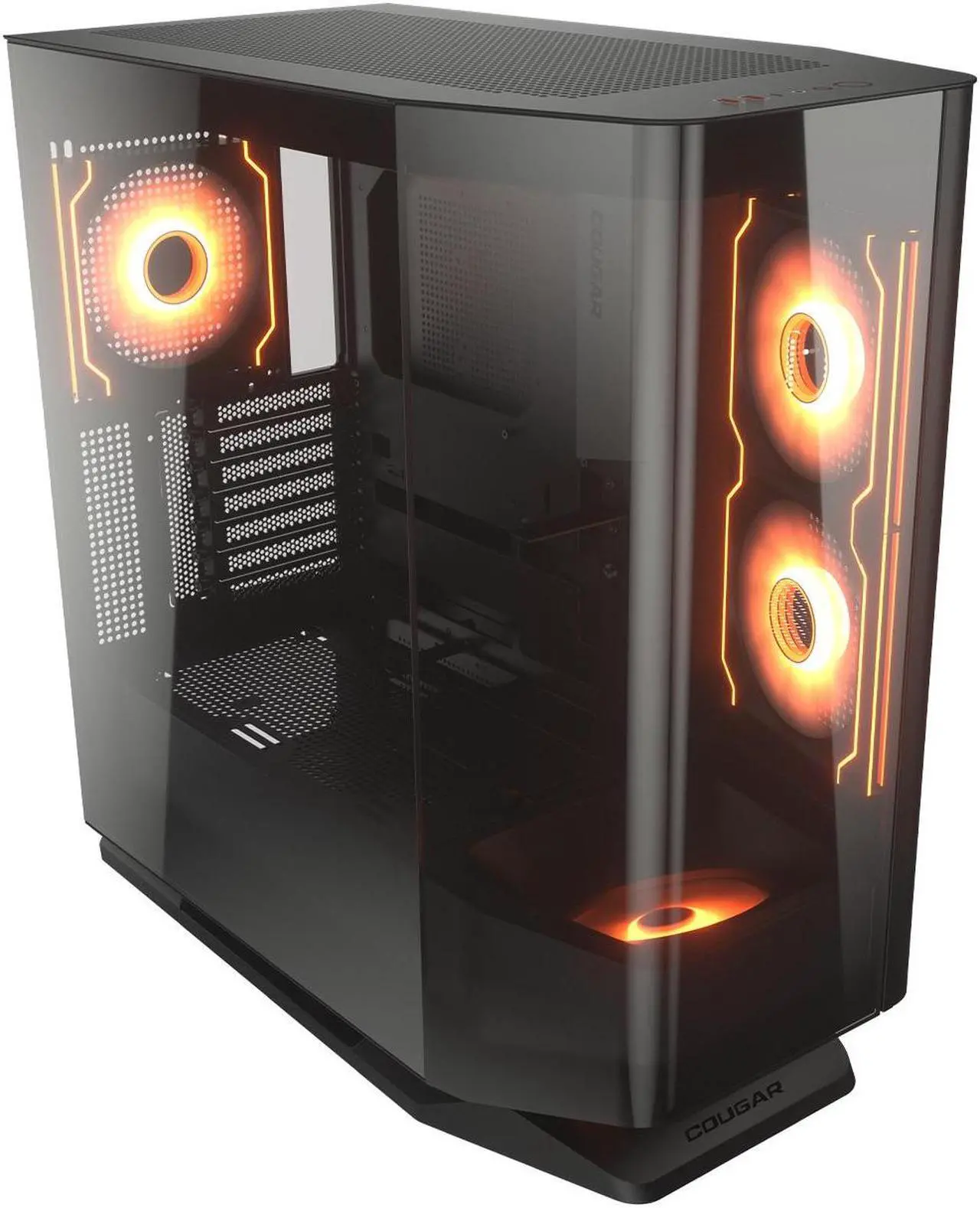Alt view image 2 of 9 - COUGAR FV270 RGB Mid Tower E-ATX Case, Tempered Curved Glass, Reverse Connector Motherboard supported, 420mm GPU Supported, ARGB PWM Fans *4 Pre-installed, (RGB/Black)