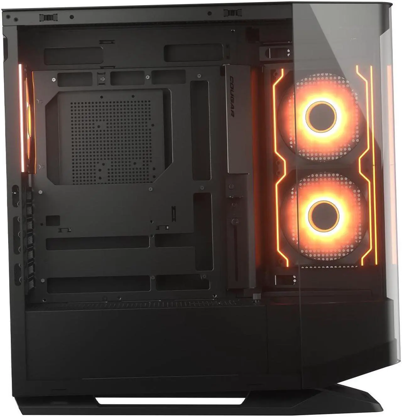 Alt view image 3 of 9 - COUGAR FV270 RGB Mid Tower E-ATX Case, Tempered Curved Glass, Reverse Connector Motherboard supported, 420mm GPU Supported, ARGB PWM Fans *4 Pre-installed, (RGB/Black)