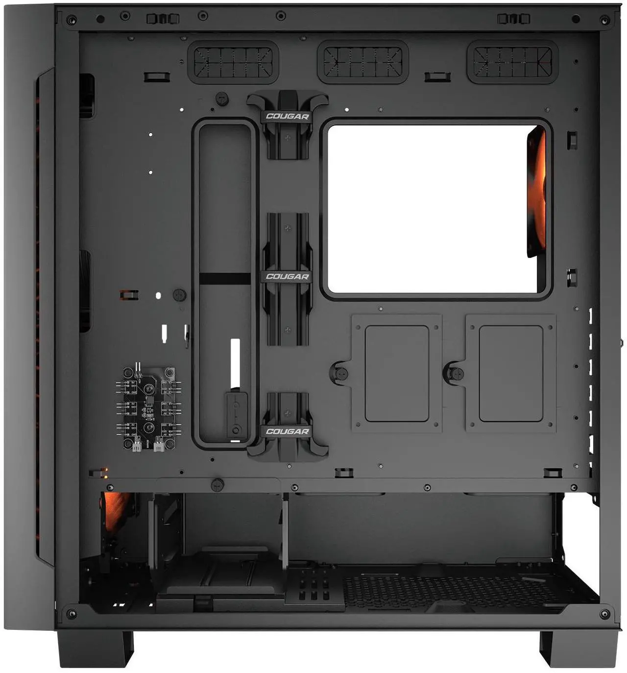 Alt view image 7 of 7 - COUGAR AIRFACE ECO RGB Gaming Case, 180mm PWM Fans *2 & 120mm ARGB Fan *1 pre-Installed, Modular I/O Panel, Max. Graphics Card Length 390mm, Support Vertical GPU, (Black)