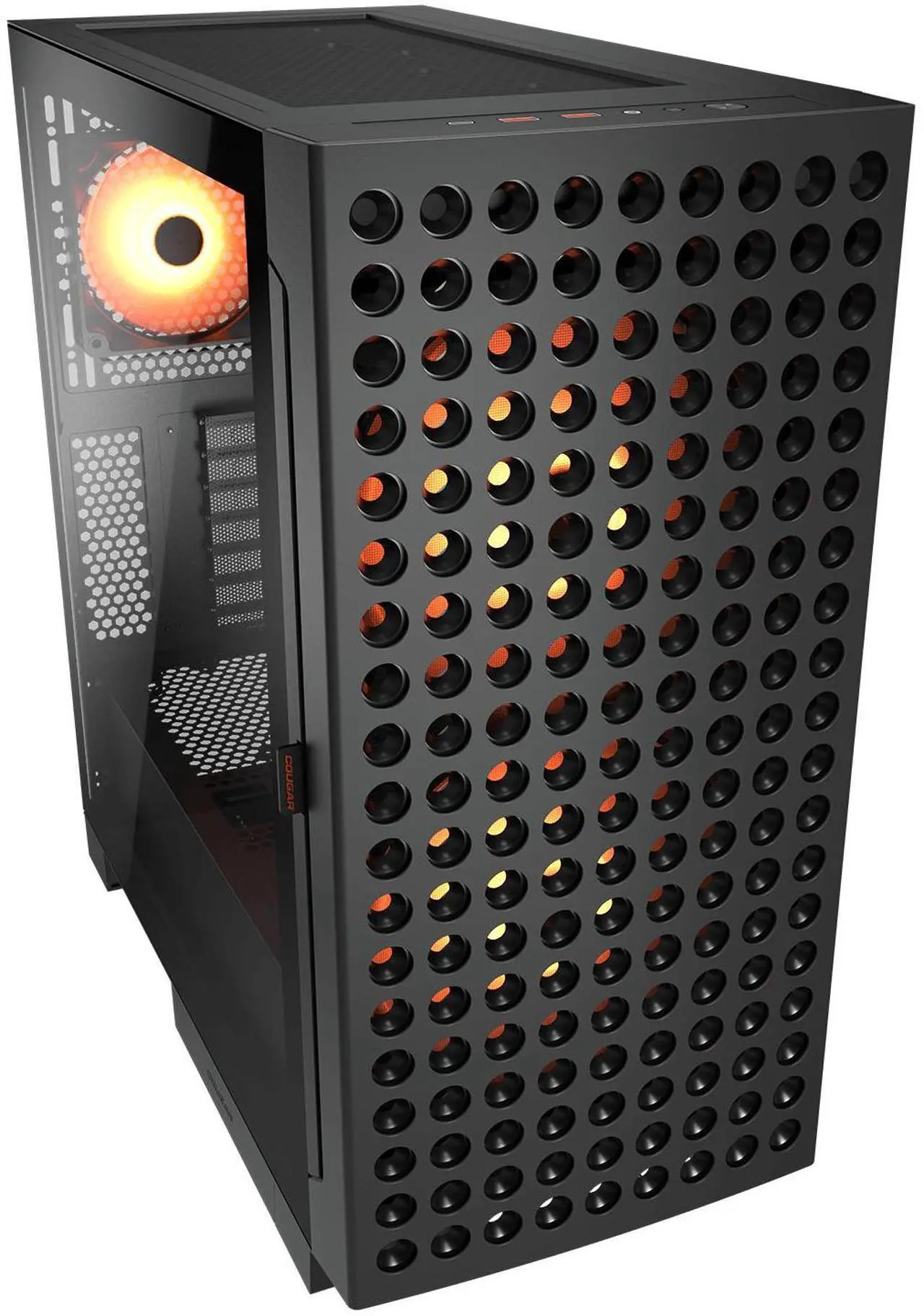 Alt view image 2 of 7 - COUGAR AIRFACE ECO RGB Gaming Case, 180mm PWM Fans *2 & 120mm ARGB Fan *1 pre-Installed, Modular I/O Panel, Max. Graphics Card Length 390mm, Support Vertical GPU, (Black)