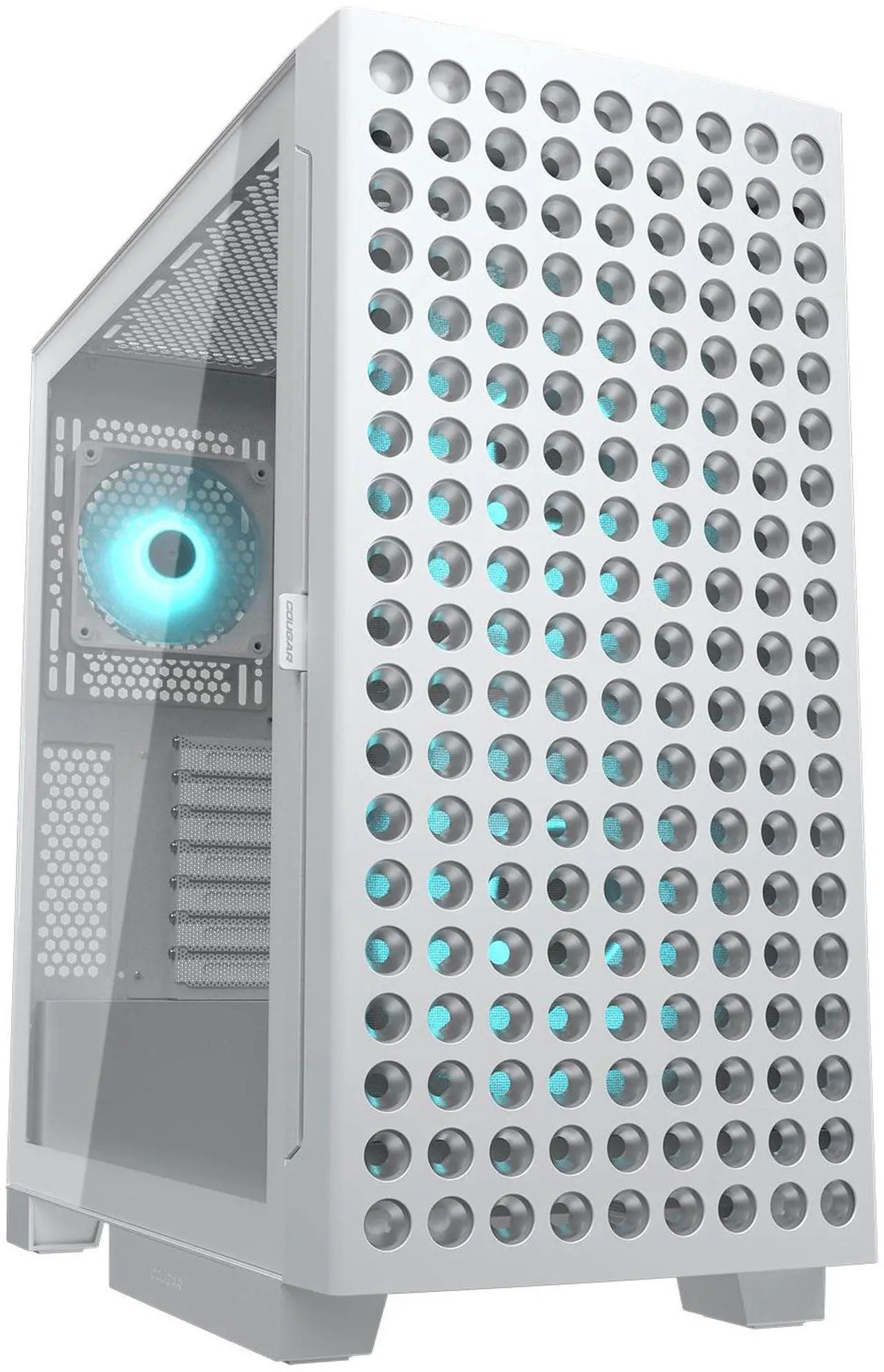 Main image of COUGAR AIRFACE ECO RGB Gaming Case, 180mm PWM Fans *2 & 120mm ARGB Fan *1 pre-Installed, Modular I/O Panel, Max. Graphics Card Length 390mm, Support Vertical GPU, (White)