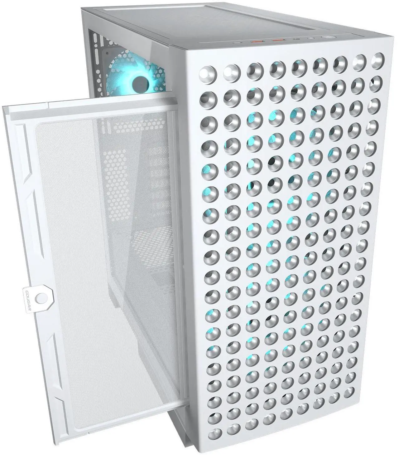 Alt view image 3 of 7 - COUGAR AIRFACE ECO RGB Gaming Case, 180mm PWM Fans *2 & 120mm ARGB Fan *1 pre-Installed, Modular I/O Panel, Max. Graphics Card Length 390mm, Support Vertical GPU, (White)