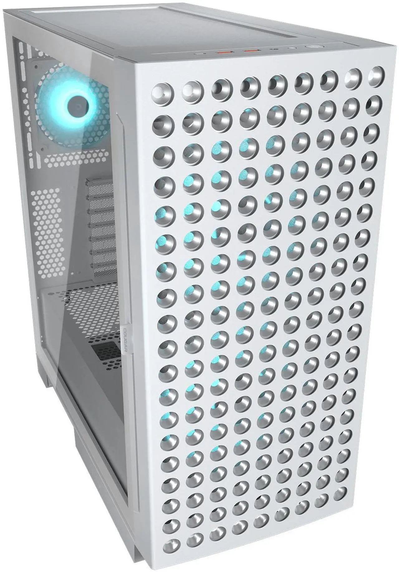 Alt view image 2 of 7 - COUGAR AIRFACE ECO RGB Gaming Case, 180mm PWM Fans *2 & 120mm ARGB Fan *1 pre-Installed, Modular I/O Panel, Max. Graphics Card Length 390mm, Support Vertical GPU, (White)