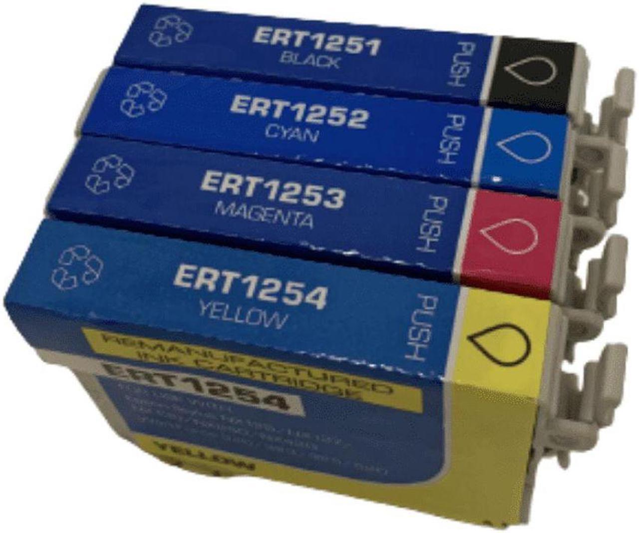 Main image of 4 Pack Black Cyan Magenta Yellow Ink Cartridge For Epson 125 1251 - 1254 Compatible with Epson Stylus NX125 127 130 230 420 530 625 WorkForce 320 323 325 520