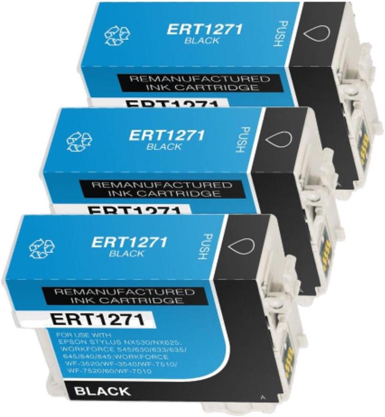 Main image of 3 Pack Extra High-Yield Black Ink Cartridge For Epson 127 1271 Compatible with Epson WorkForce 545 630 633 635 645 840 845 3520 3540 60 7010 7510 7520 Stylus NX530 625