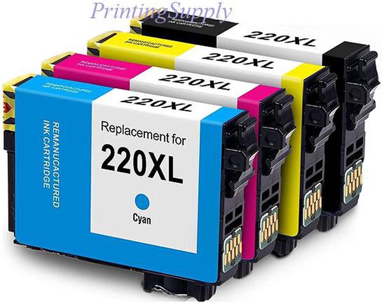 Main image of 4PK High-Yield BK/C/M/Y Ink Cartridges For Replacement Epson 220XL T220XL for use with Epson Expression  XP-320, XP-420, XP-424 WorkForce WF-2630, WF-2650, WF-2660, WF-2750, WF-2760