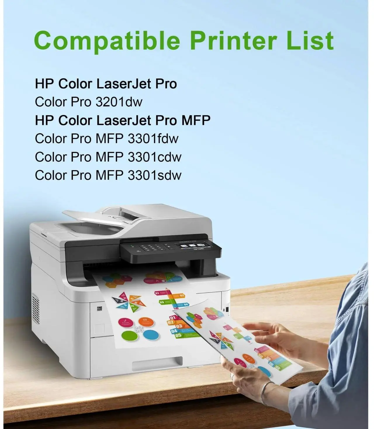 Alt view image 3 of 4 - W2181X New High Yield Cyan Toner Cartridge With Chip Replace For HP W218X/W2181X, Work  With HP Color LaserJet Pro MFP 3210DW, MFP 3301cdw, MFP 3301fdw, MFP 3301sdw