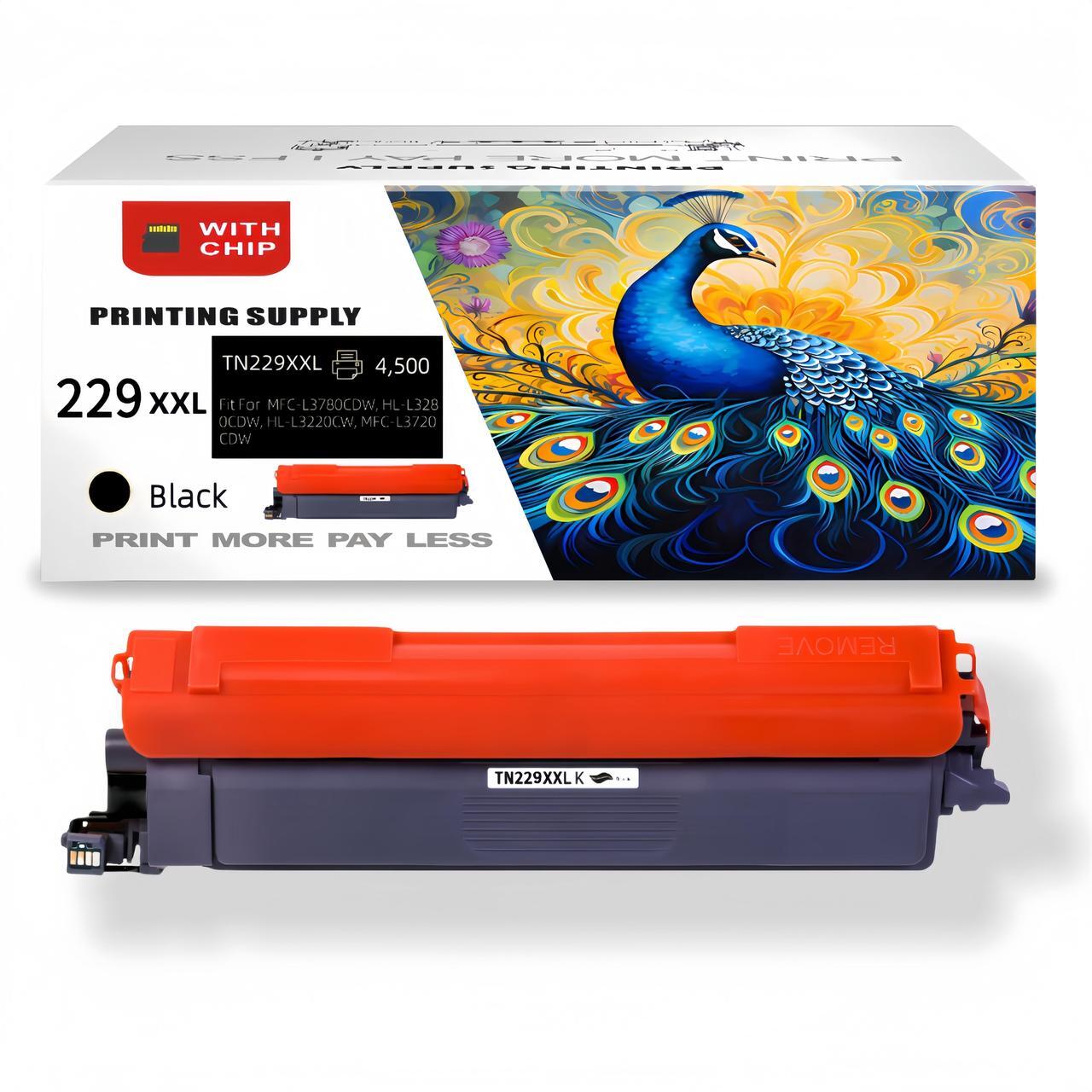Main image of TN229XXL Black Toner Cartridge Compatible for Brother TN229 XXL, Fits for Brother HL-L3220 HL-L3280cdw HL-L3295cdw HL-L3300cdw HL-L8245cdwMFC-L3720cdw MFC-L3765cdw MFC-L3780cdw MFC-L8395cdw With Chip