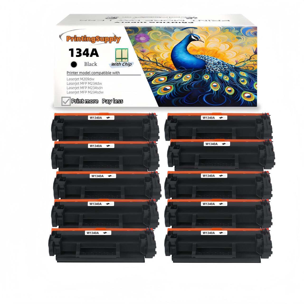 Main image of 134A W1340A High Yield 10 Pack Black Toner Cartridge With Chip Compatible for HP 134A W1340A 134X W1340X Toner Cartridge  Work with  HP LaserJet M209dw, MFP M234dw/M234sdn/M234sdw Printer