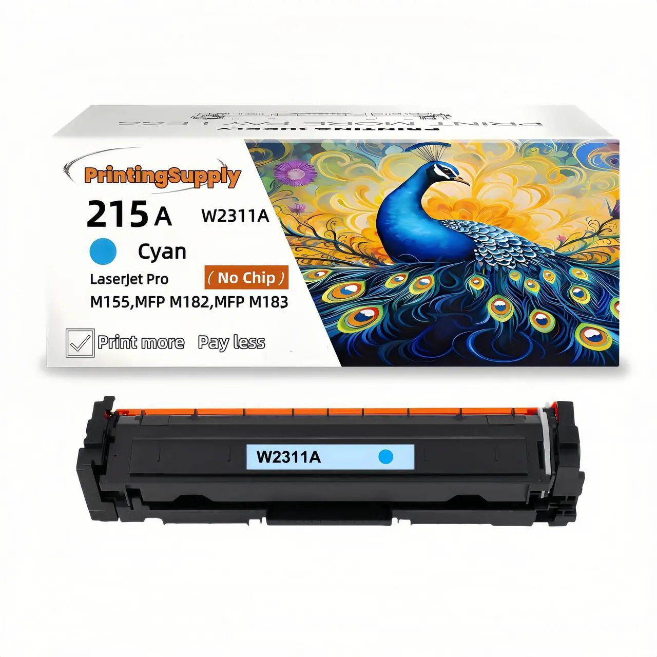 Main image of 215A W2311A Cyan Compatible Toner Cartridge Compatible for HP 215A W2310A , Work with HP M155 M182 M183nw *No Chip*