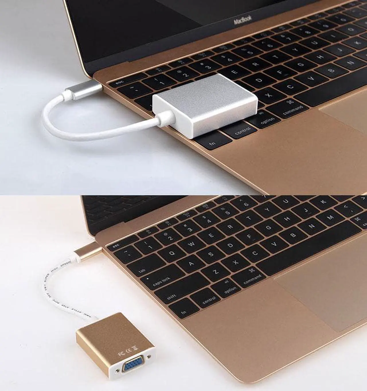 Alt view image 4 of 6 - Sonilco USB-C to VGA HDTV USB 3.1 Type C Adapter Cable for Monitor TV Projector Converter with Aluminum Case for 2017 MacBook Pro Samsung Galaxy, Silver