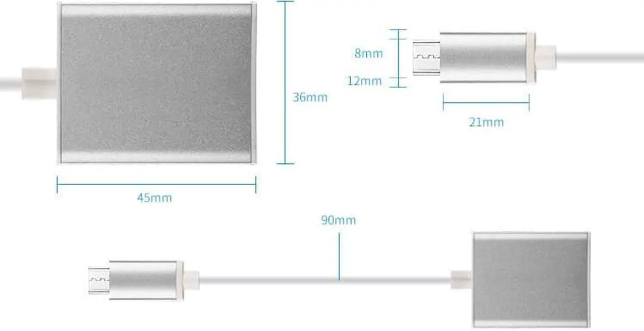 Alt view image 5 of 6 - Sonilco USB-C to VGA HDTV USB 3.1 Type C Adapter Cable for Monitor TV Projector Converter with Aluminum Case for 2017 MacBook Pro Samsung Galaxy, Silver