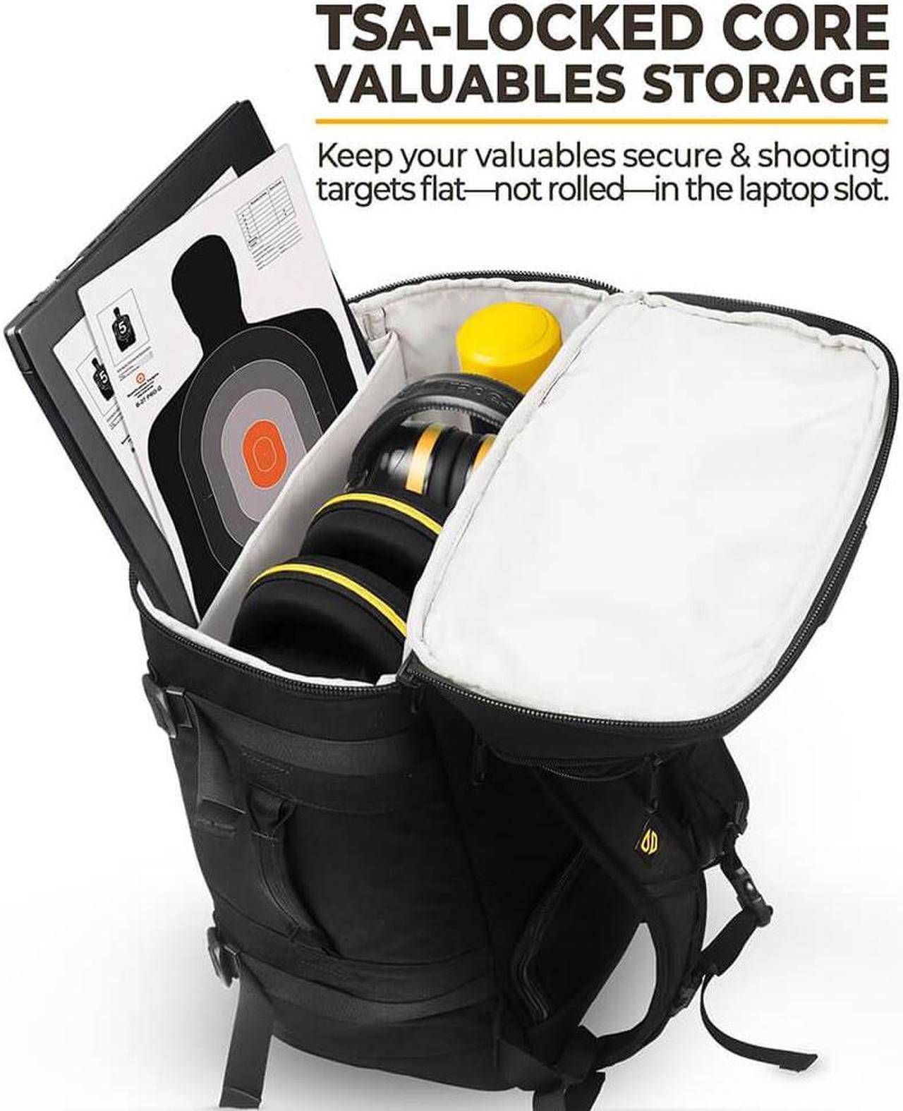 Alt view image 3 of 7 - TradeSmart Black Tactical Backpack: Gun Range Backpack with 3 TSA Locks & YKK Zippers, His & Hers Versatile Gun Range Bag