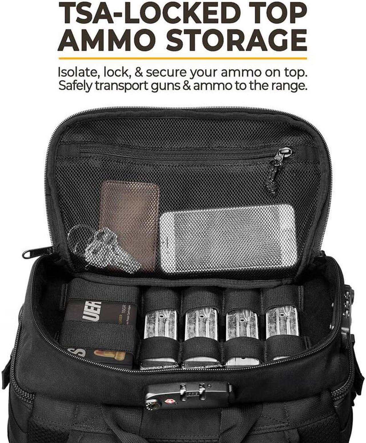 Alt view image 4 of 7 - TradeSmart Black Tactical Backpack: Gun Range Backpack with 3 TSA Locks & YKK Zippers, His & Hers Versatile Gun Range Bag