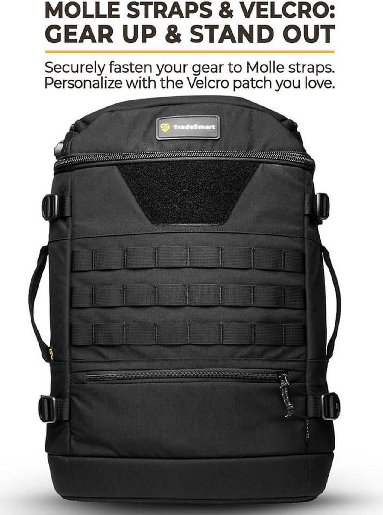Alt view image 5 of 7 - TradeSmart Black Tactical Backpack: Gun Range Backpack with 3 TSA Locks & YKK Zippers, His & Hers Versatile Gun Range Bag