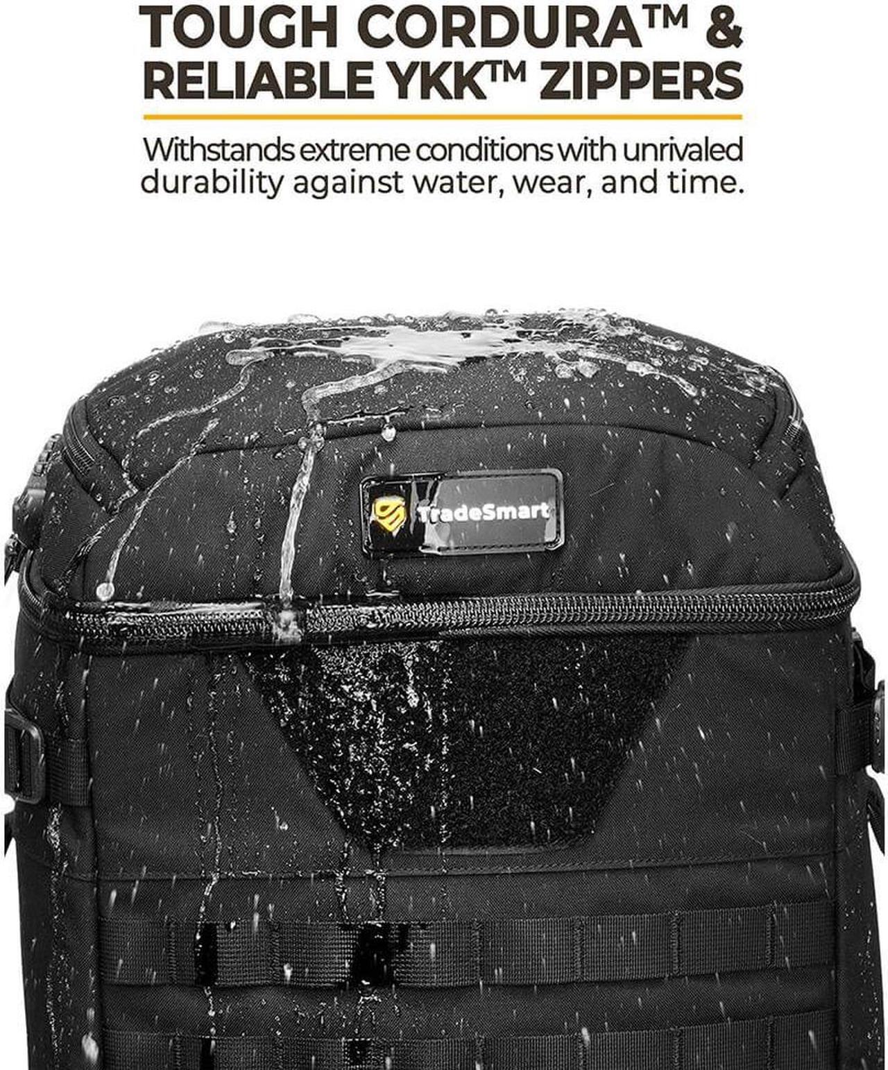 Alt view image 6 of 7 - TradeSmart Black Tactical Backpack: Gun Range Backpack with 3 TSA Locks & YKK Zippers, His & Hers Versatile Gun Range Bag