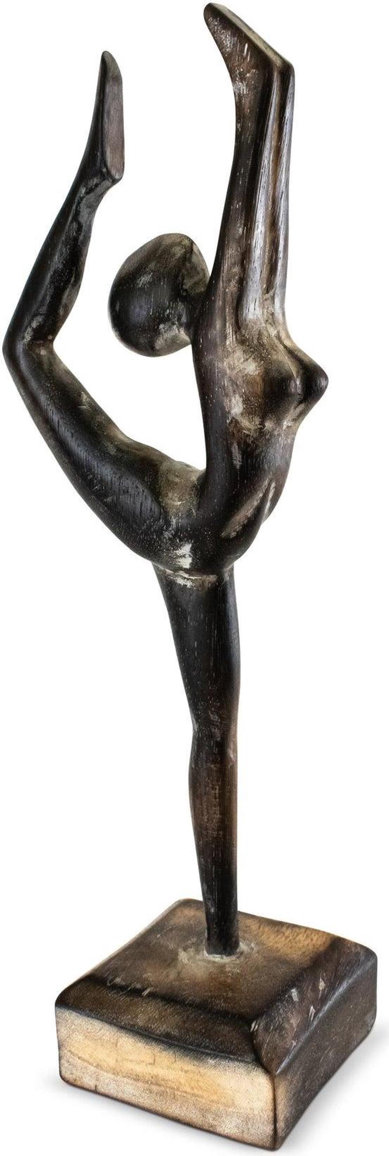 Alt view image 3 of 4 - G6 COLLECTION 14" Wooden Handmade Abstract Ballet Dancer Sculpture Statue Handcrafted Gift Art Decor Figurine Accent Hand Carved Ballerina Attitude Dèrriere Cambrè