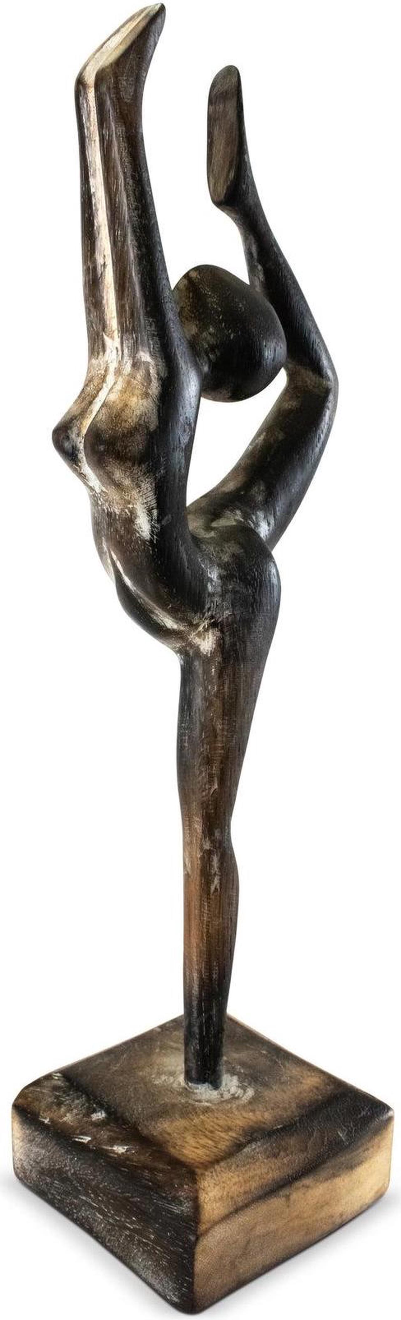 Alt view image 4 of 4 - G6 COLLECTION 14" Wooden Handmade Abstract Ballet Dancer Sculpture Statue Handcrafted Gift Art Decor Figurine Accent Hand Carved Ballerina Attitude Dèrriere Cambrè