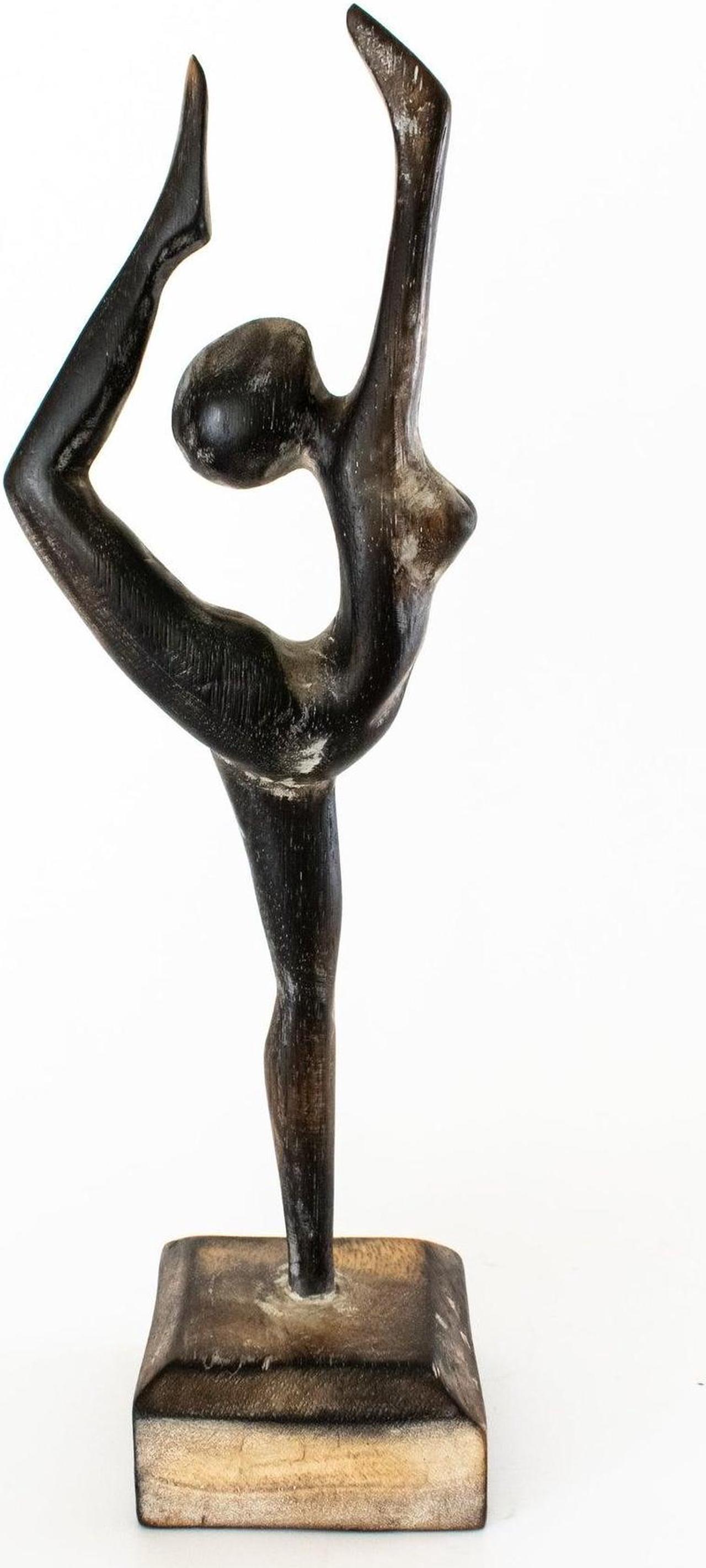 Main image of G6 COLLECTION 14" Wooden Handmade Abstract Ballet Dancer Sculpture Statue Handcrafted Gift Art Decor Figurine Accent Hand Carved Ballerina Attitude Dèrriere Cambrè