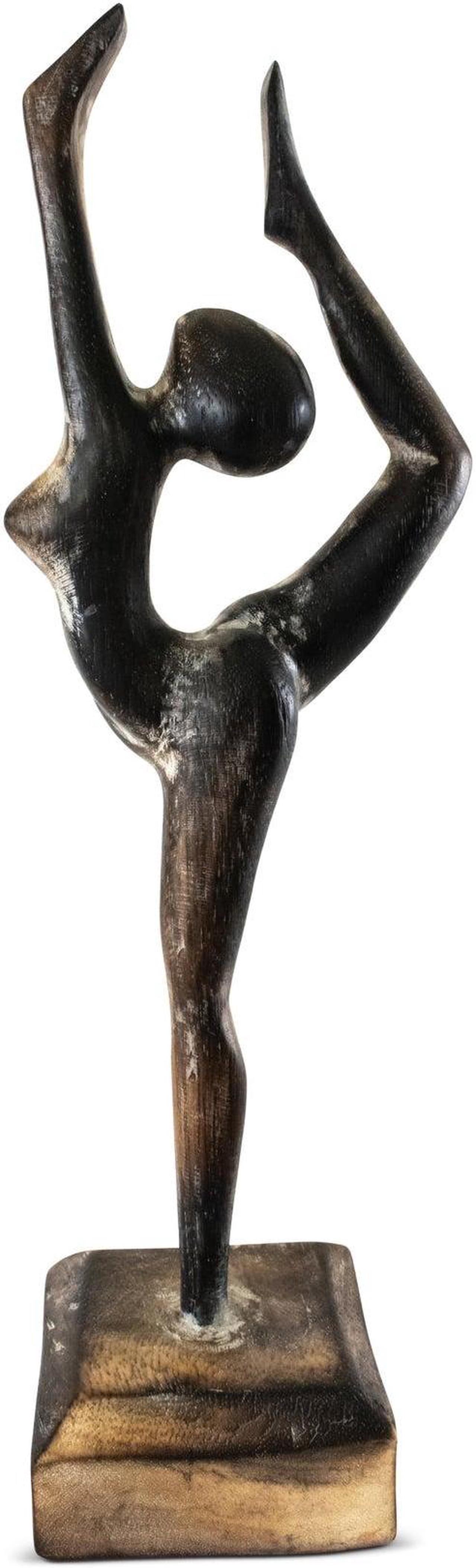 Alt view image 2 of 4 - G6 COLLECTION 14" Wooden Handmade Abstract Ballet Dancer Sculpture Statue Handcrafted Gift Art Decor Figurine Accent Hand Carved Ballerina Attitude Dèrriere Cambrè
