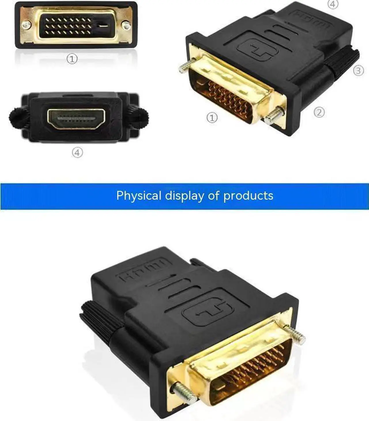 Alt view image 3 of 4 - DVI to HDMI Adapter, DVI-D 24+1Male to HDMI Female High Speed Adapter for Ps3,Ps4
