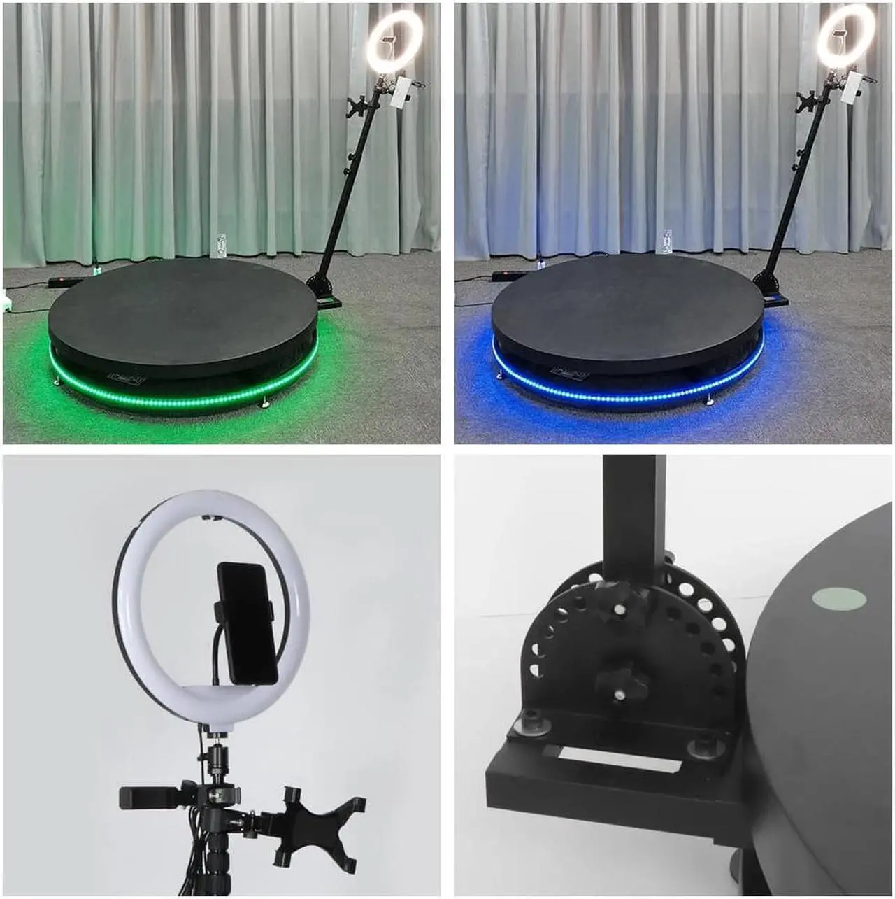 Alt view image 4 of 6 - 360 Photo Booth Automatic Photobooth Machine Video Camera Photo Booth 100cm with Flight Case