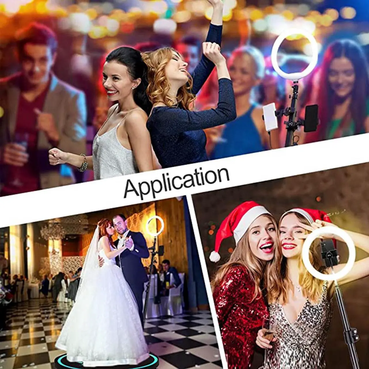 Alt view image 3 of 6 - 360 Photo Booth Automatic Photobooth Machine Video Camera Photo Booth 100cm with Flight Case